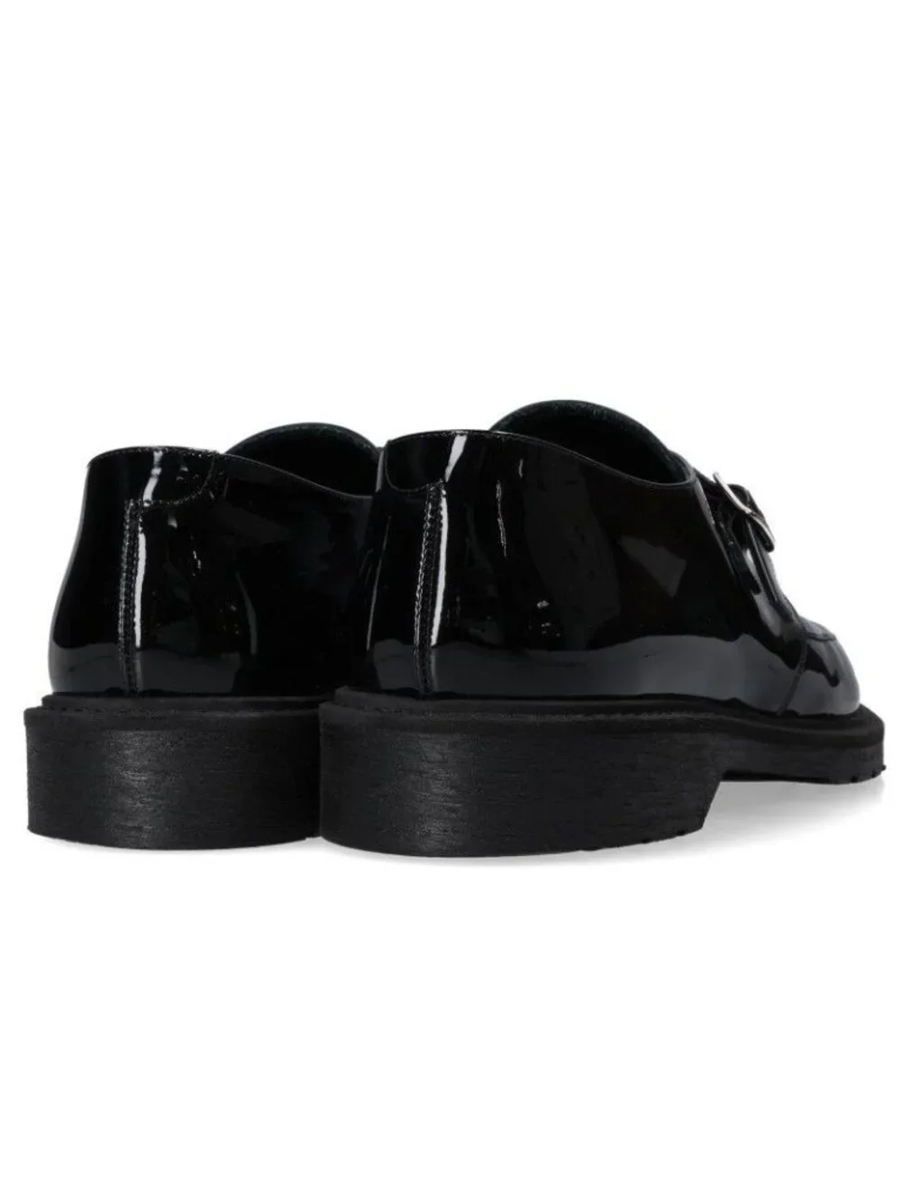 Celine Enamel Monk Strap Creeper Shoes